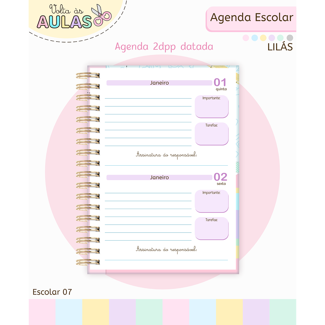 Pack Miolos de Agenda 2026 Datada e Permanente 23