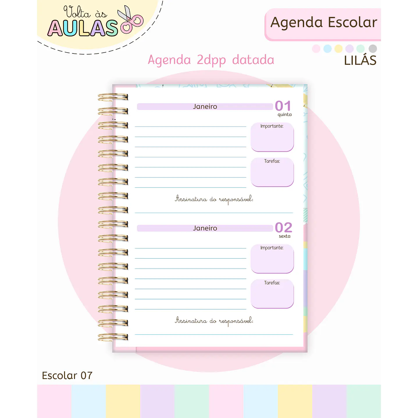 Pack Miolos de Agenda 2026 Datada e Permanente 23