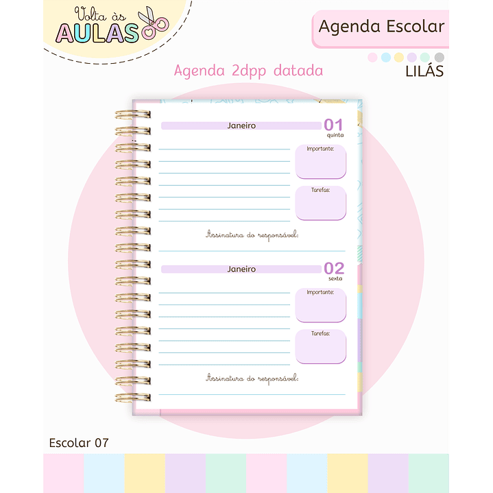 Pack Miolos de Agenda 2026 Datada e Permanente 23