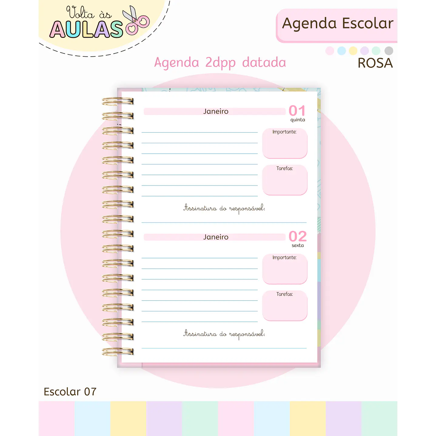 Pack Miolos de Agenda 2026 Datada e Permanente 24