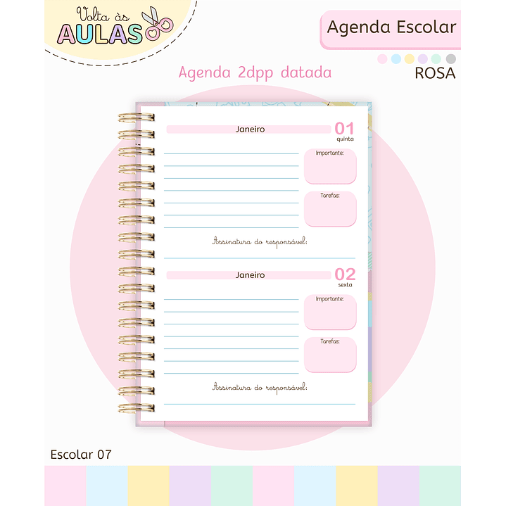 Pack Miolos de Agenda 2026 Datada e Permanente 24