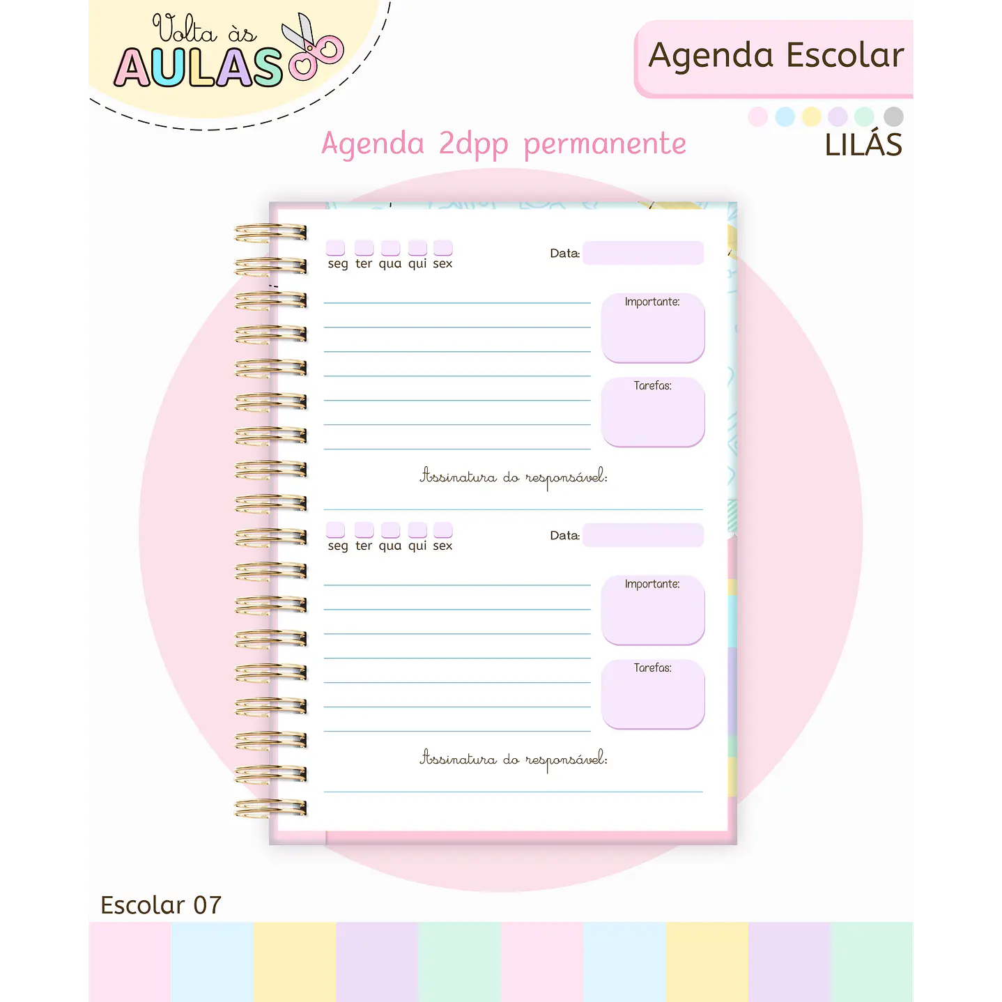 Pack Miolos de Agenda 2026 Datada e Permanente 26