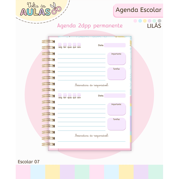 Pack Miolos de Agenda 2026 Datada e Permanente 26