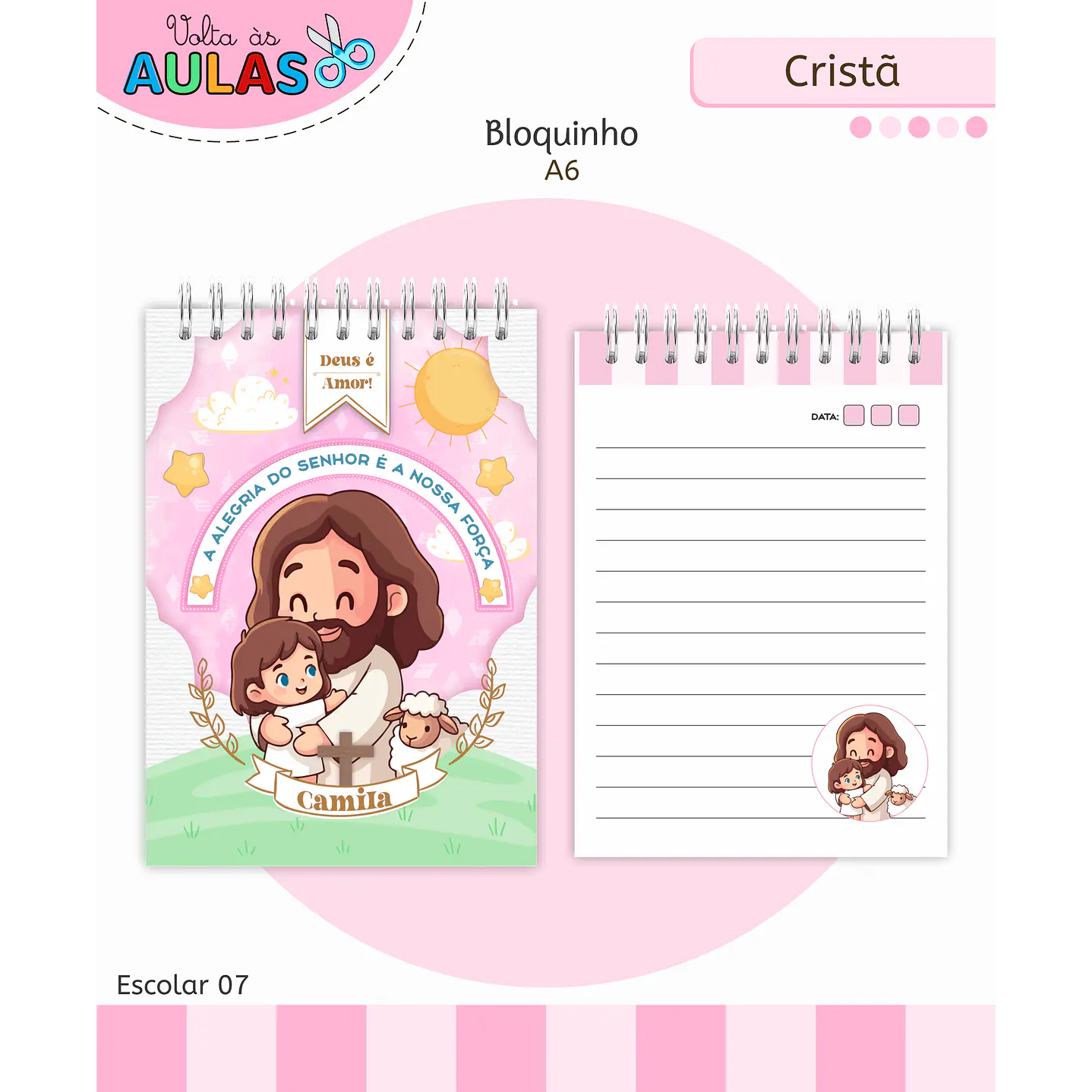 Encadernação Cristã Menina - Volta às Aulas Completo 3