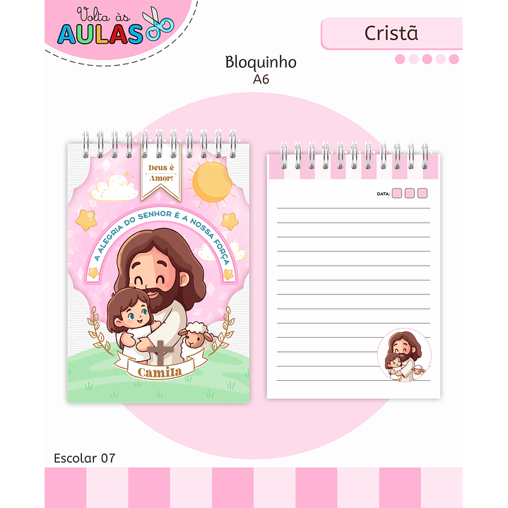 Encadernação Cristã Menina - Volta às Aulas Completo 3