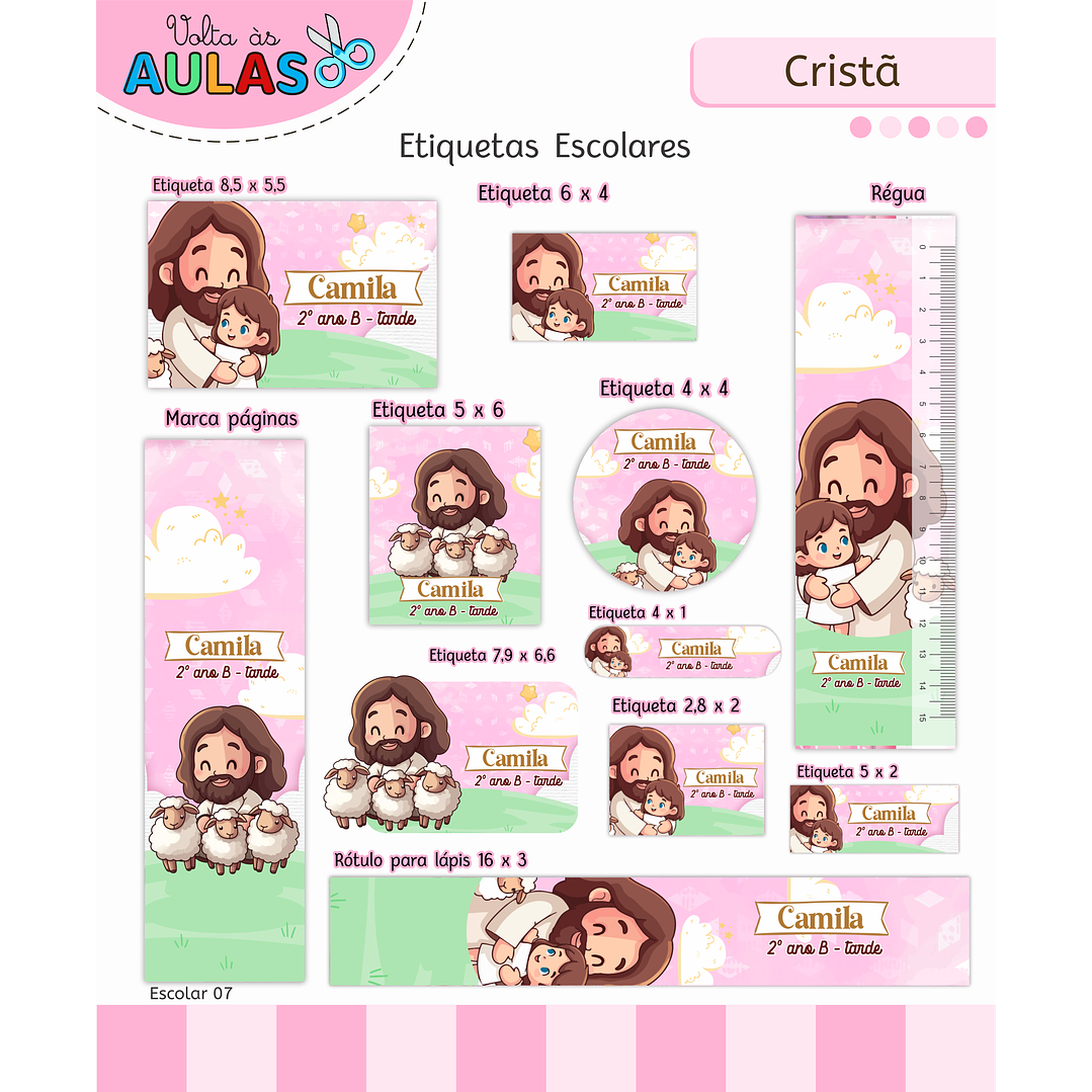 Encadernação Cristã Menina - Volta às Aulas Completo 4