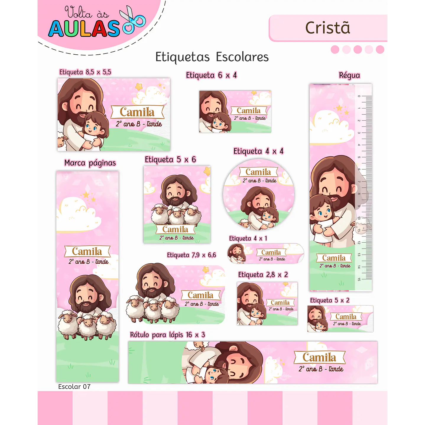 Encadernação Cristã Menina - Volta às Aulas Completo 4