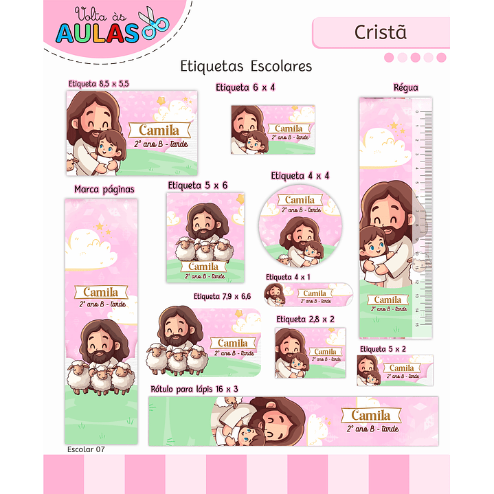 Encadernação Cristã Menina - Volta às Aulas Completo 4