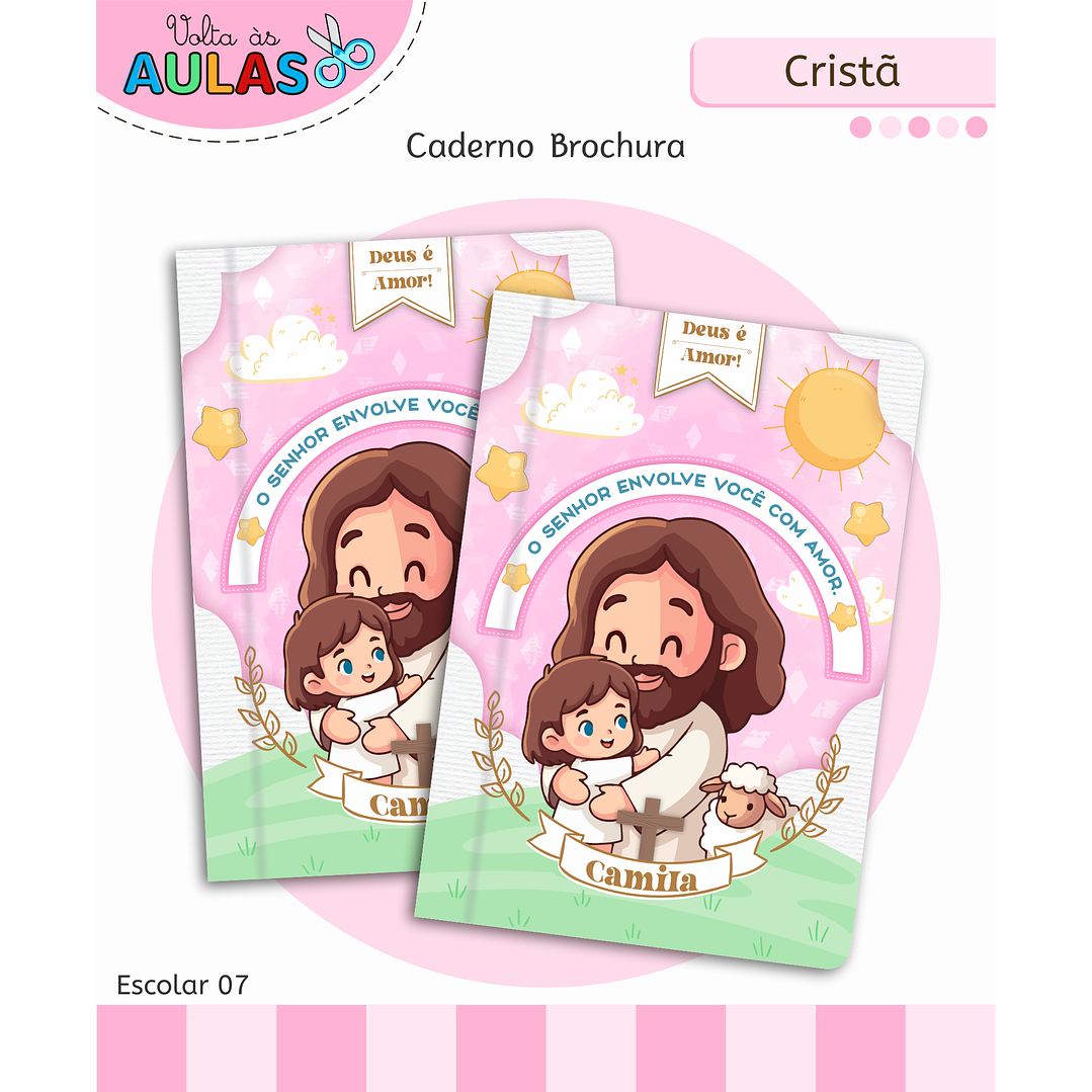 Encadernação Cristã Menina - Volta às Aulas Completo 5