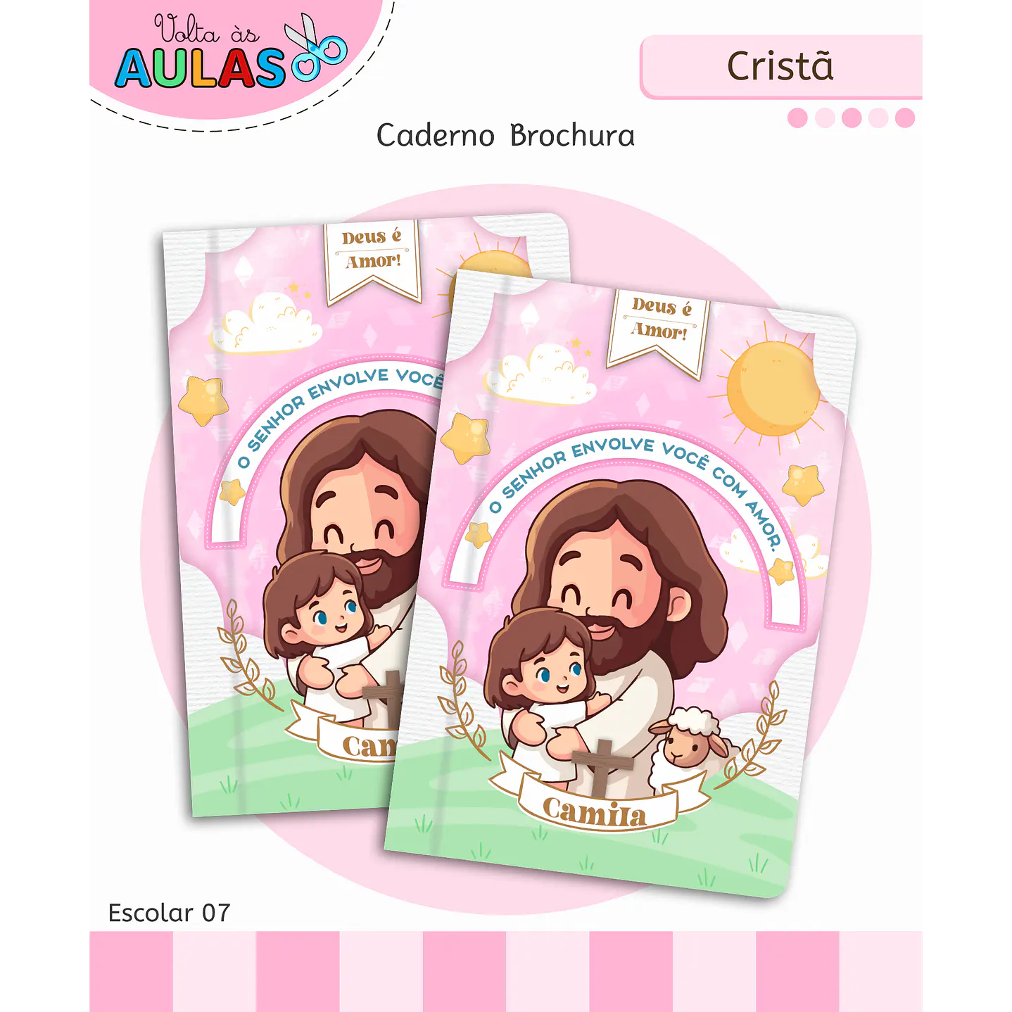 Encadernação Cristã Menina - Volta às Aulas Completo 5
