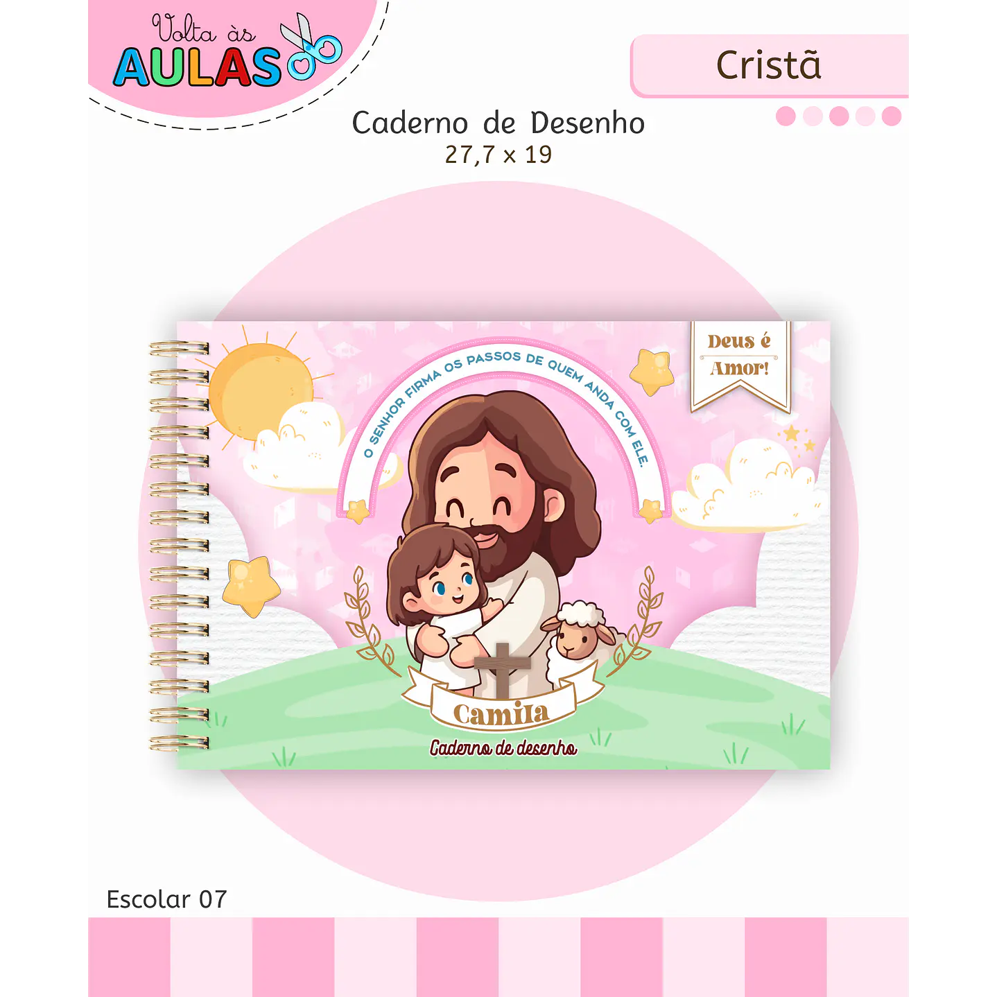 Encadernação Cristã Menina - Volta às Aulas Completo 7