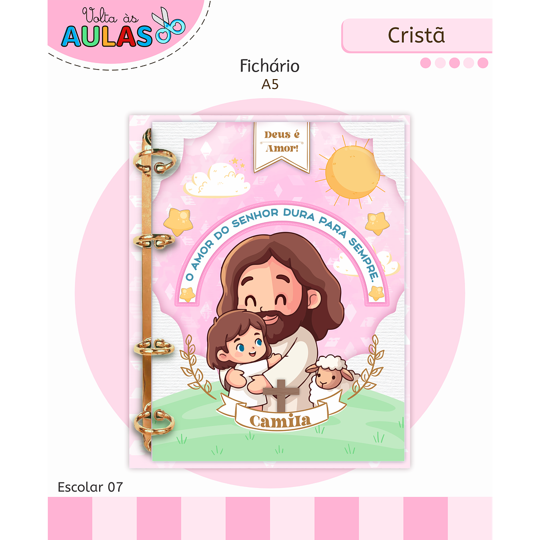 Encadernação Cristã Menina - Volta às Aulas Completo 8