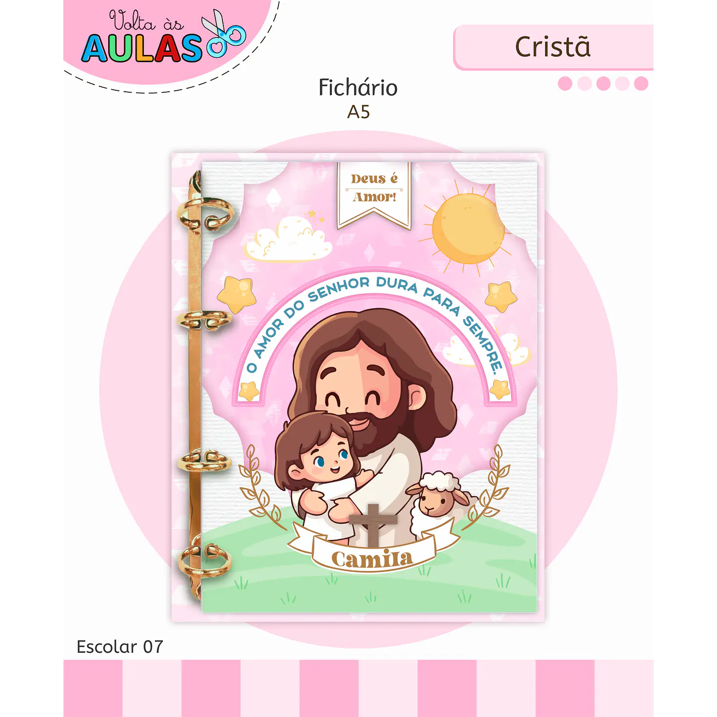 Encadernação Cristã Menina - Volta às Aulas Completo 8
