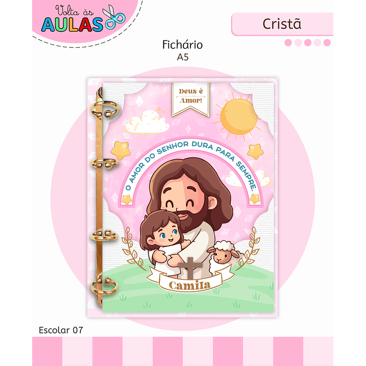 Encadernação Cristã Menina - Volta às Aulas Completo 8