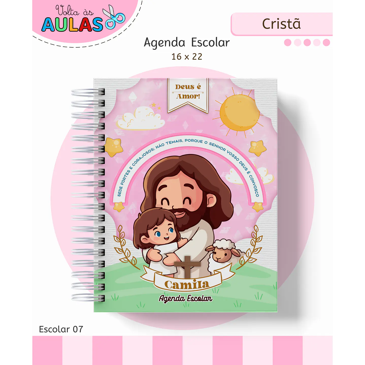 Encadernação Cristã Menina - Volta às Aulas Completo 10