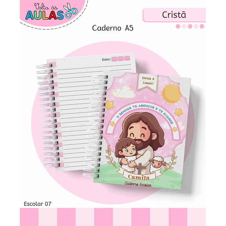 Encadernação Cristã Menina - Volta às Aulas Completo 11