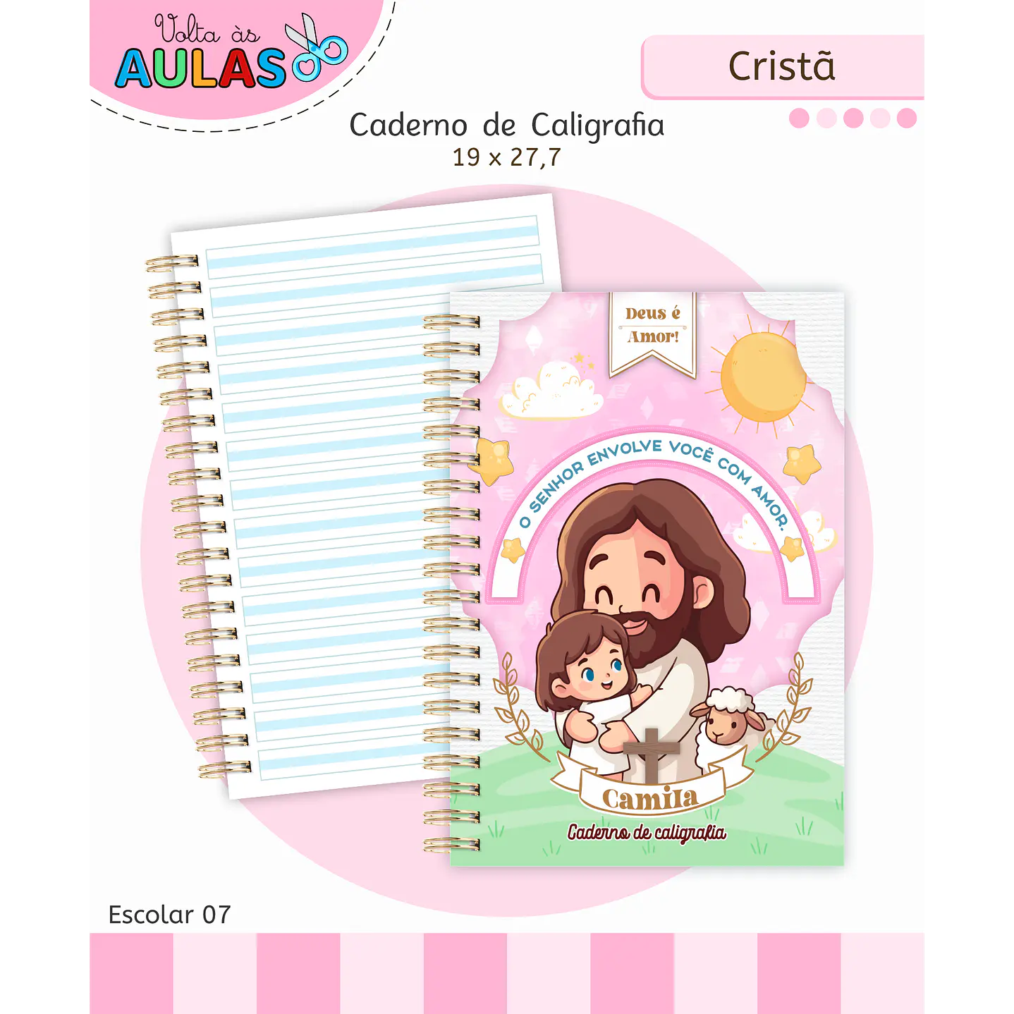 Encadernação Cristã Menina - Volta às Aulas Completo 12