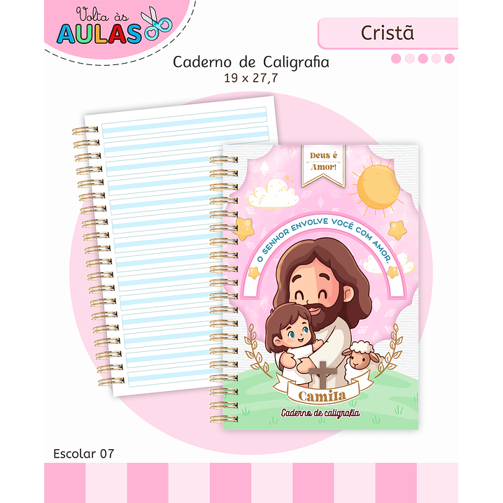 Encadernação Cristã Menina - Volta às Aulas Completo 12