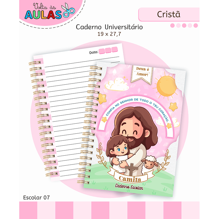 Encadernação Cristã Menina - Volta às Aulas Completo 13