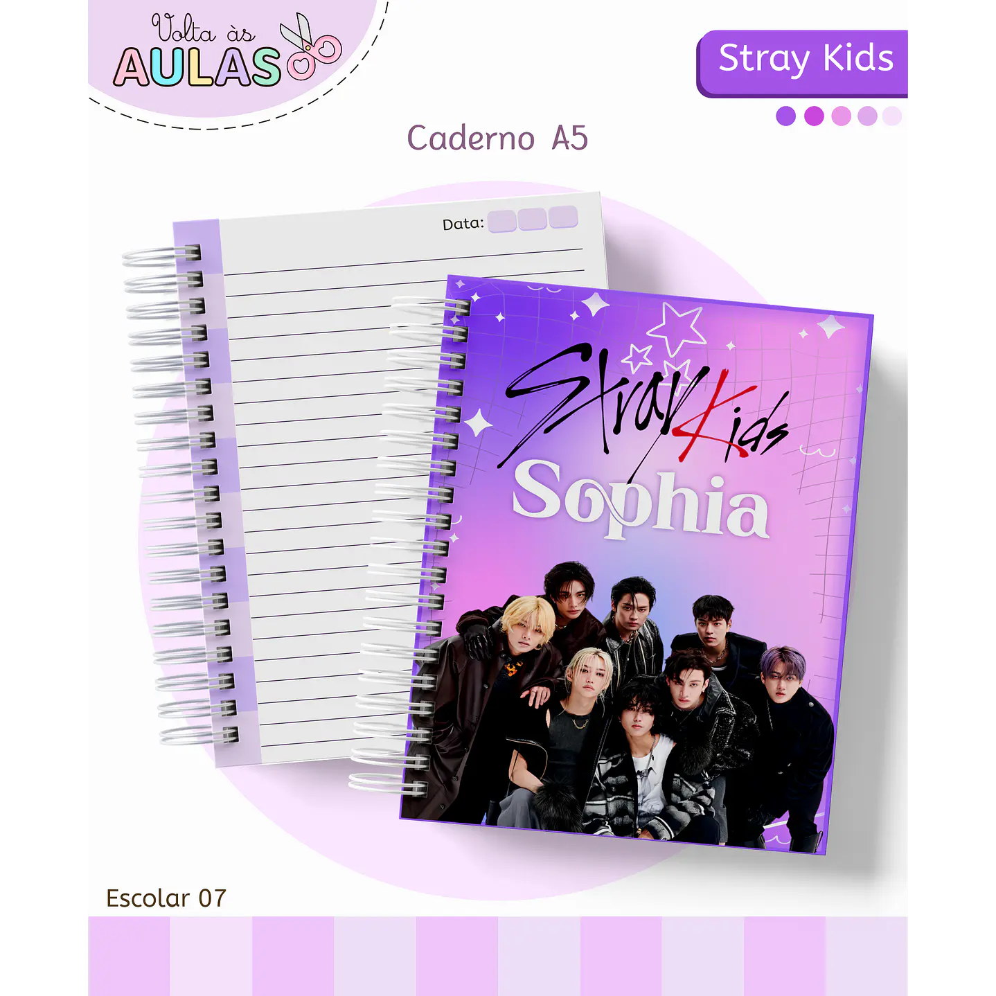 Kit Digital Encadernação Stray Kids - Volta às Aulas  1