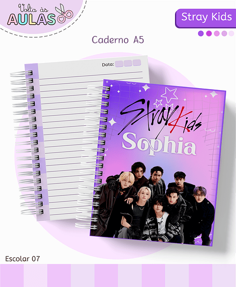 Kit Digital Encadernação Stray Kids - Volta às Aulas 