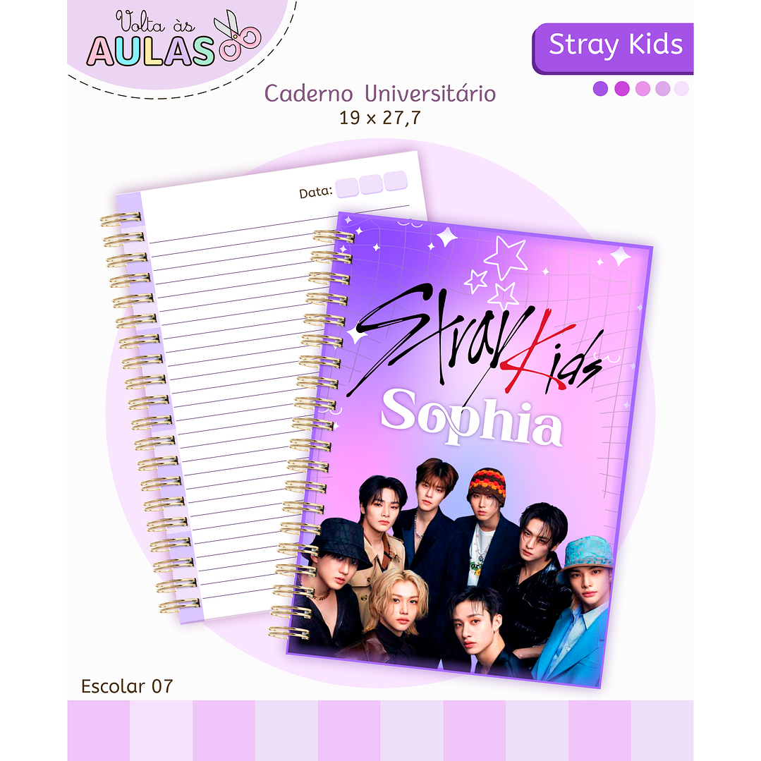Kit Digital Encadernação Stray Kids - Volta às Aulas  12