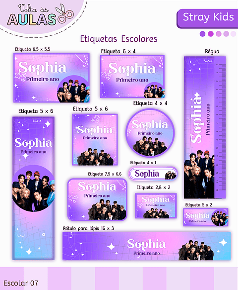 Kit Digital Encadernação Stray Kids - Volta às Aulas 