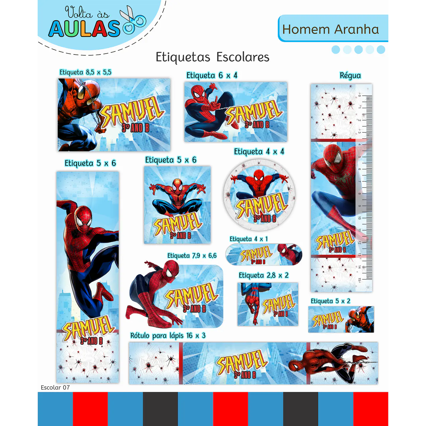 Kit Digital Encadernação Homem-Aranha - Volta às Aulas 2