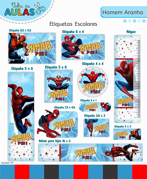 Kit Digital Encadernação Homem-Aranha - Volta às Aulas