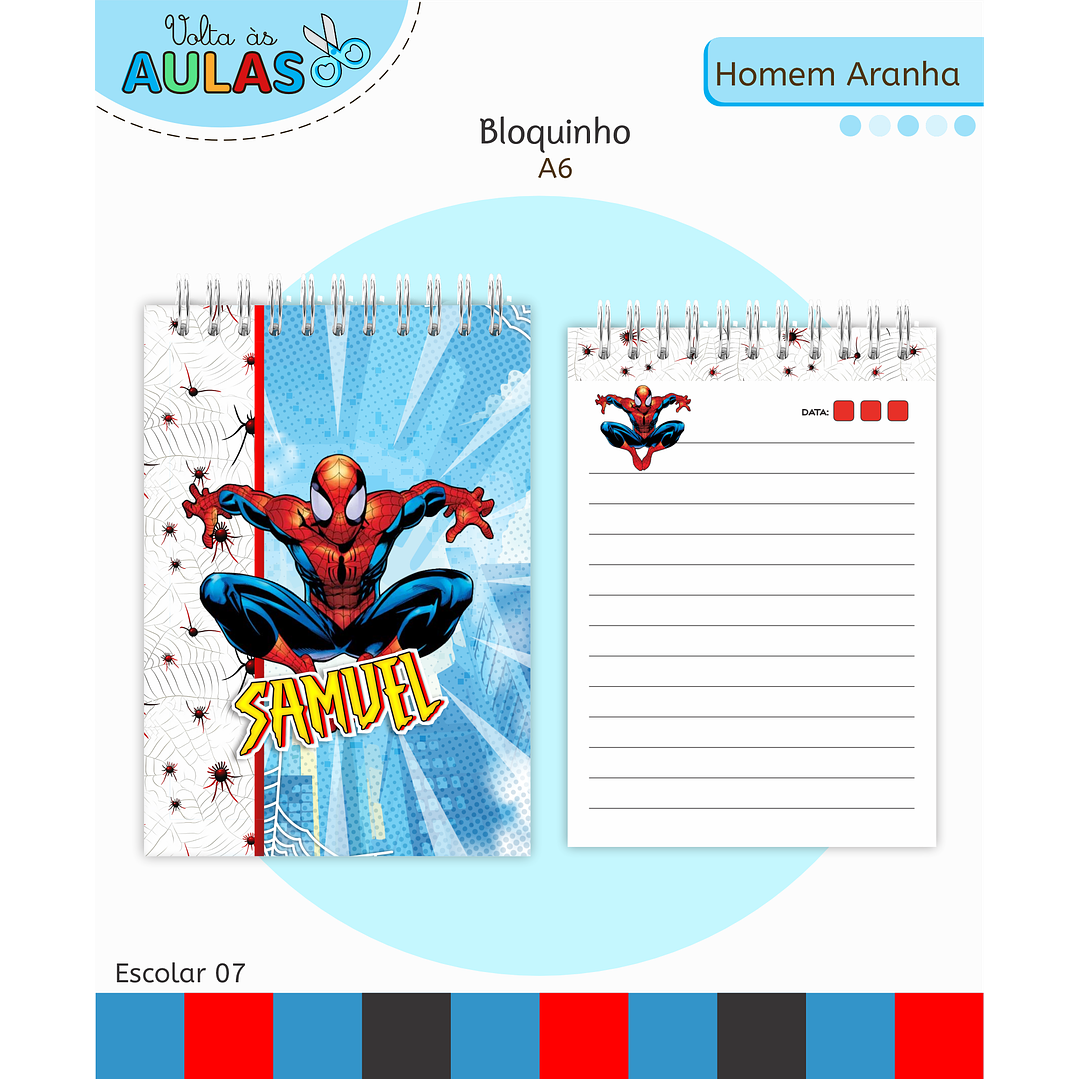 Kit Digital Encadernação Homem-Aranha - Volta às Aulas 5
