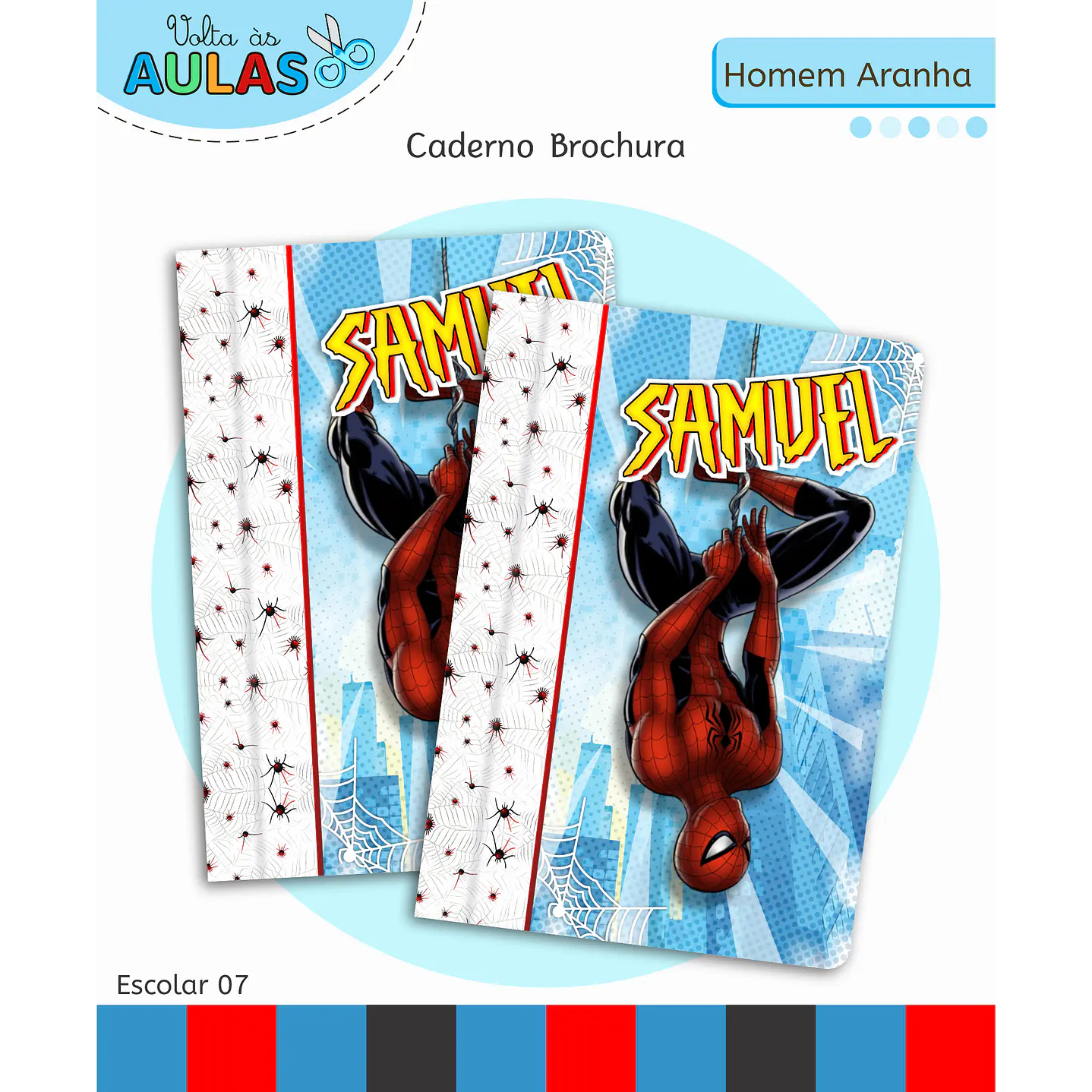 Kit Digital Encadernação Homem-Aranha - Volta às Aulas 8
