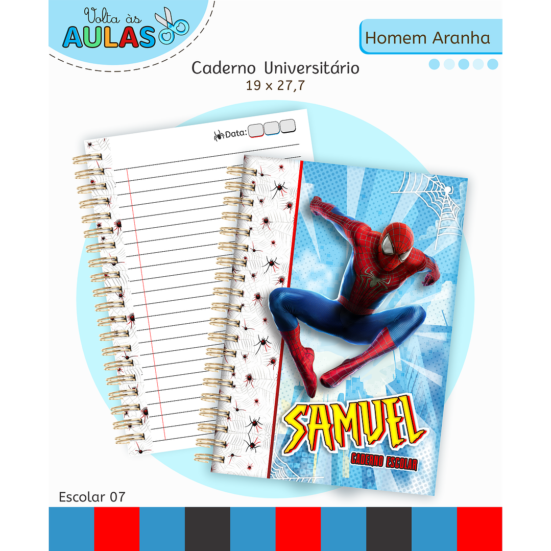 Kit Digital Encadernação Homem-Aranha - Volta às Aulas 10