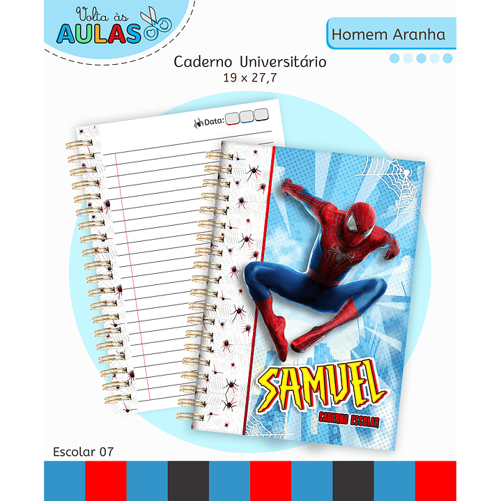 Kit Digital Encadernação Homem-Aranha - Volta às Aulas 10