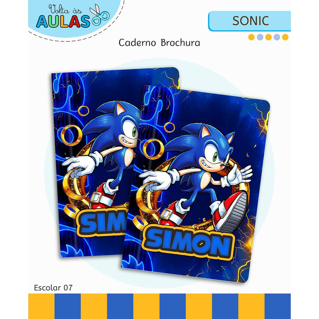 Kit Digital Encadernação Sonic - Volta às Aulas 4