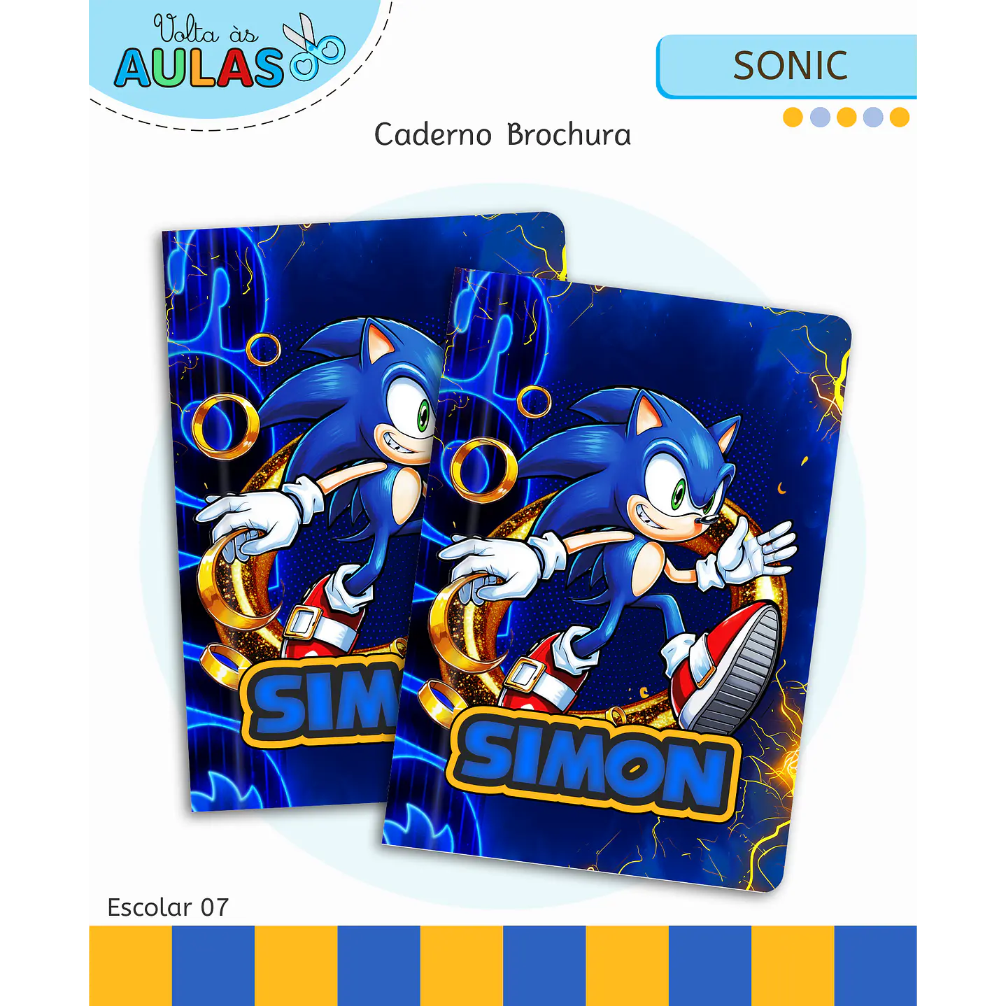Kit Digital Encadernação Sonic - Volta às Aulas 4