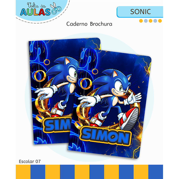 Kit Digital Encadernação Sonic - Volta às Aulas 4