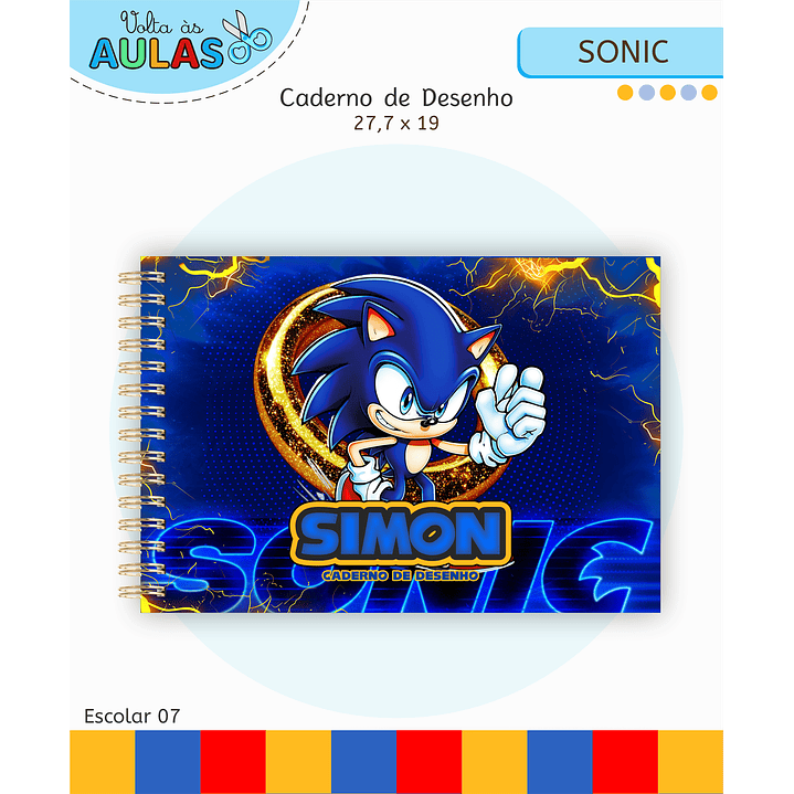 Kit Digital Encadernação Sonic - Volta às Aulas 5