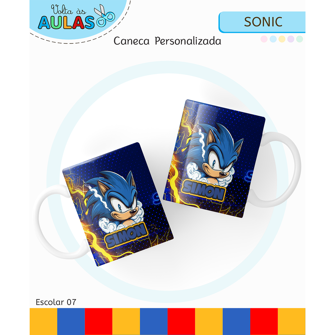 Kit Digital Encadernação Sonic - Volta às Aulas 7