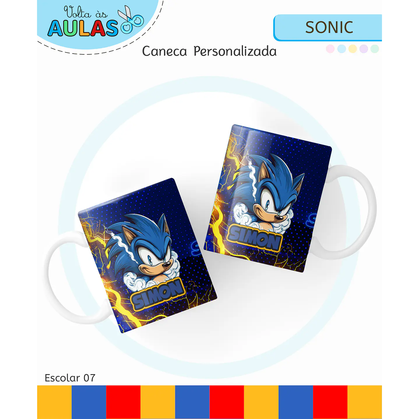 Kit Digital Encadernação Sonic - Volta às Aulas 7