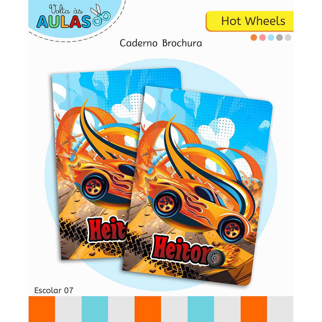 Kit Digital Encadernação Hot Wheels - Volta às Aulas 4