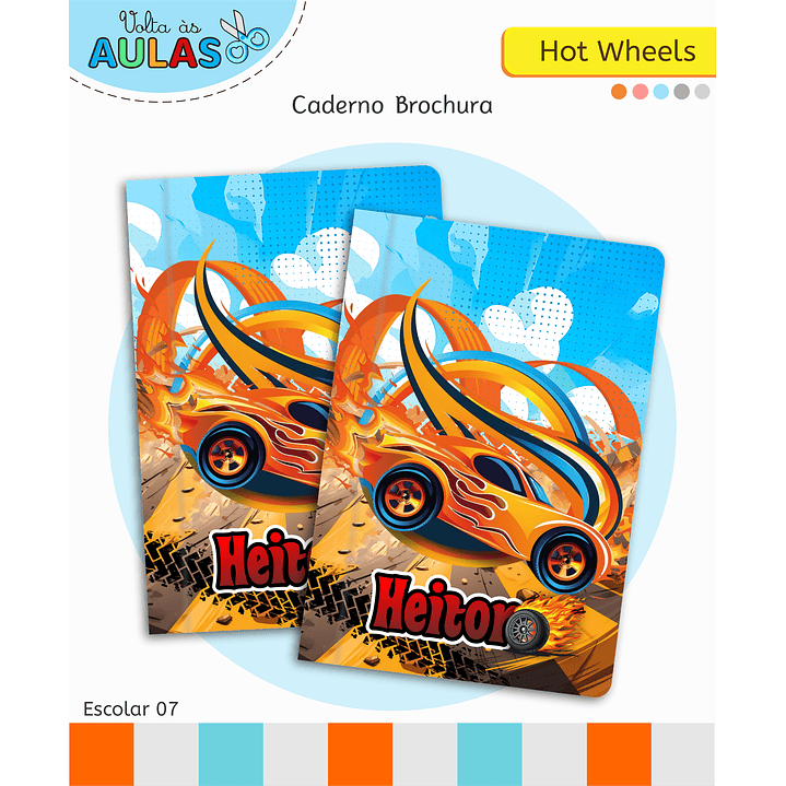 Kit Digital Encadernação Hot Wheels - Volta às Aulas 4