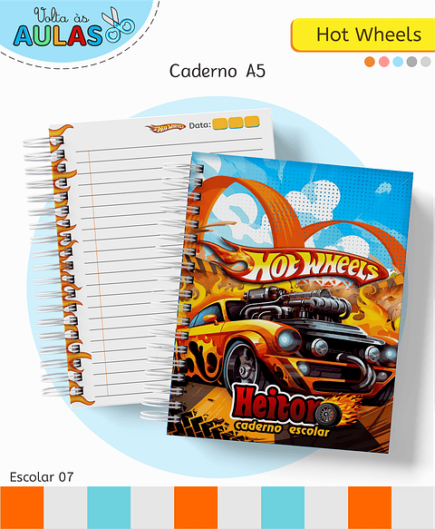Kit Digital Encadernação Hot Wheels - Volta às Aulas