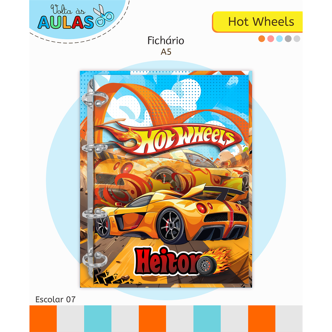 Kit Digital Encadernação Hot Wheels - Volta às Aulas 7