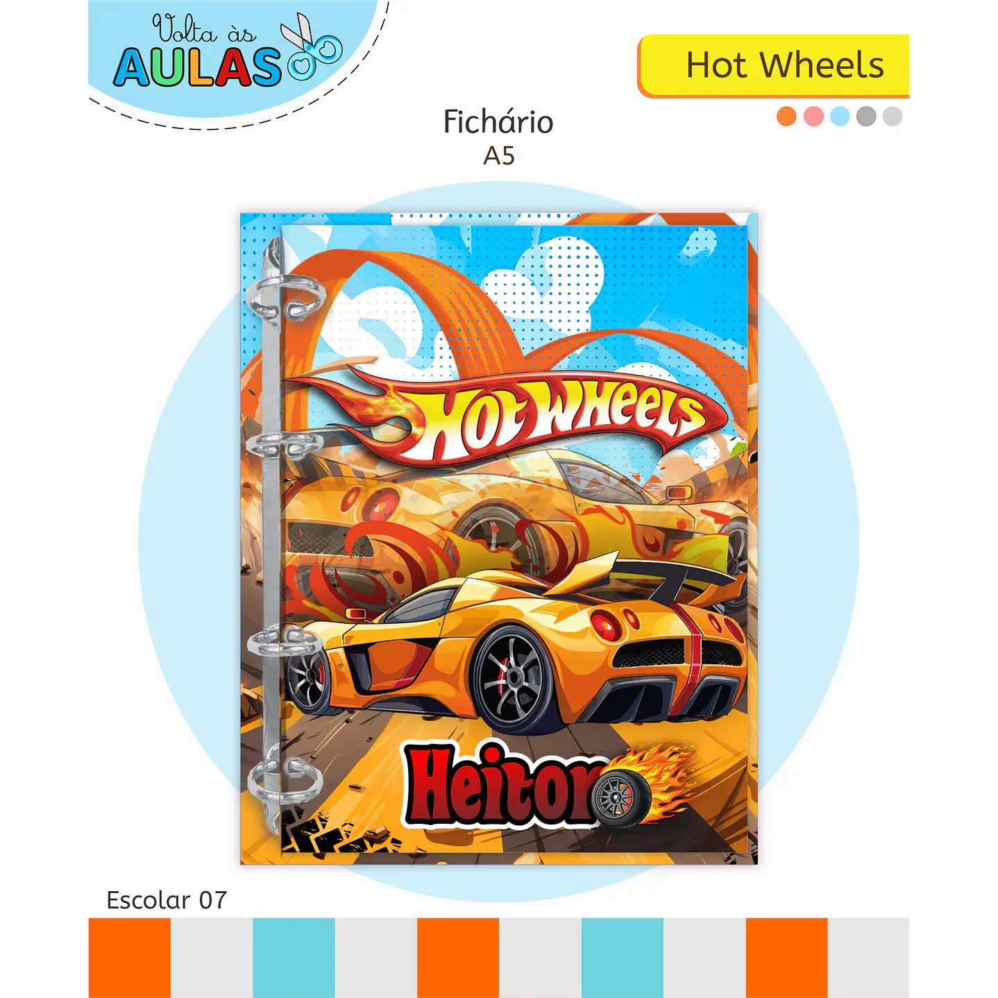 Kit Digital Encadernação Hot Wheels - Volta às Aulas 7
