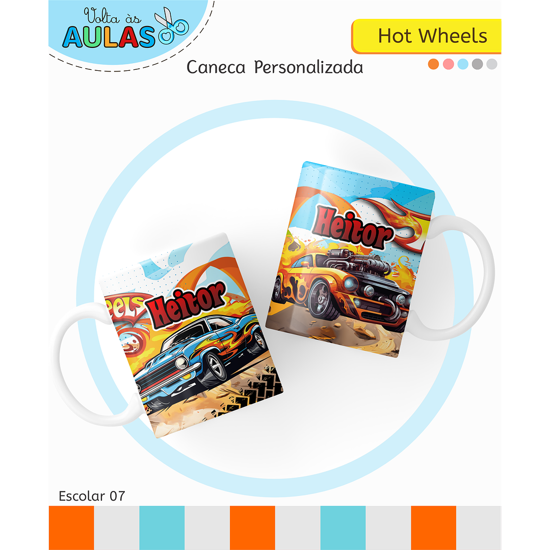 Kit Digital Encadernação Hot Wheels - Volta às Aulas 9