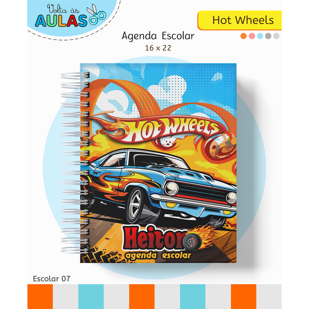 Kit Digital Encadernação Hot Wheels - Volta às Aulas 10
