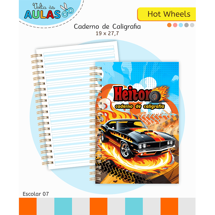 Kit Digital Encadernação Hot Wheels - Volta às Aulas 11