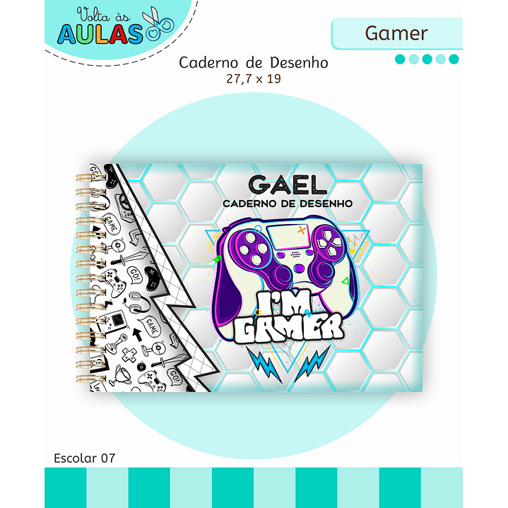 Kit Digital Encadernação e Etiquetas Gamer - Volta às Aulas 4