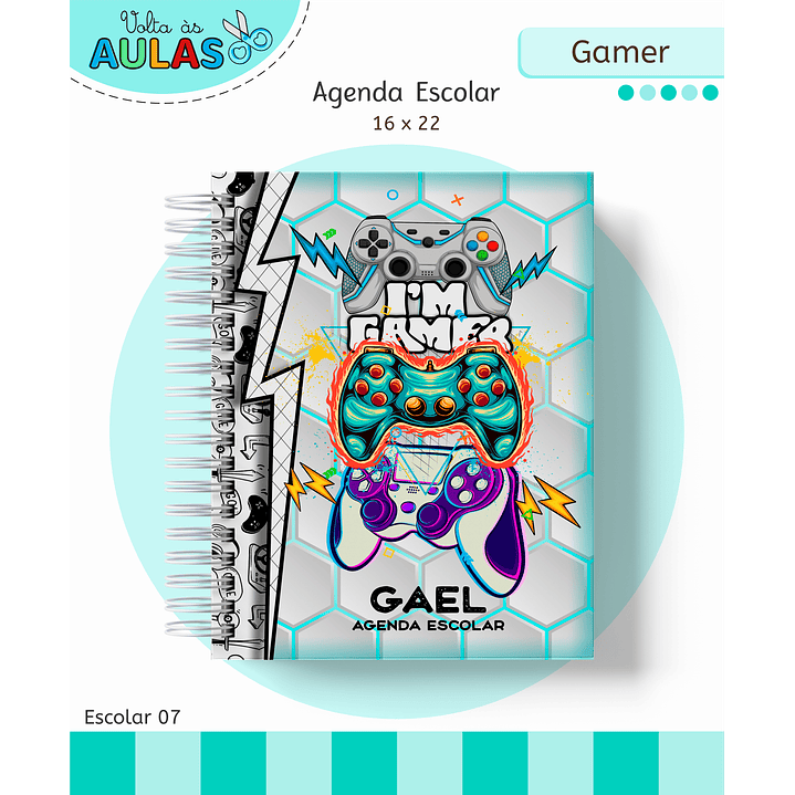 Kit Digital Encadernação e Etiquetas Gamer - Volta às Aulas 8