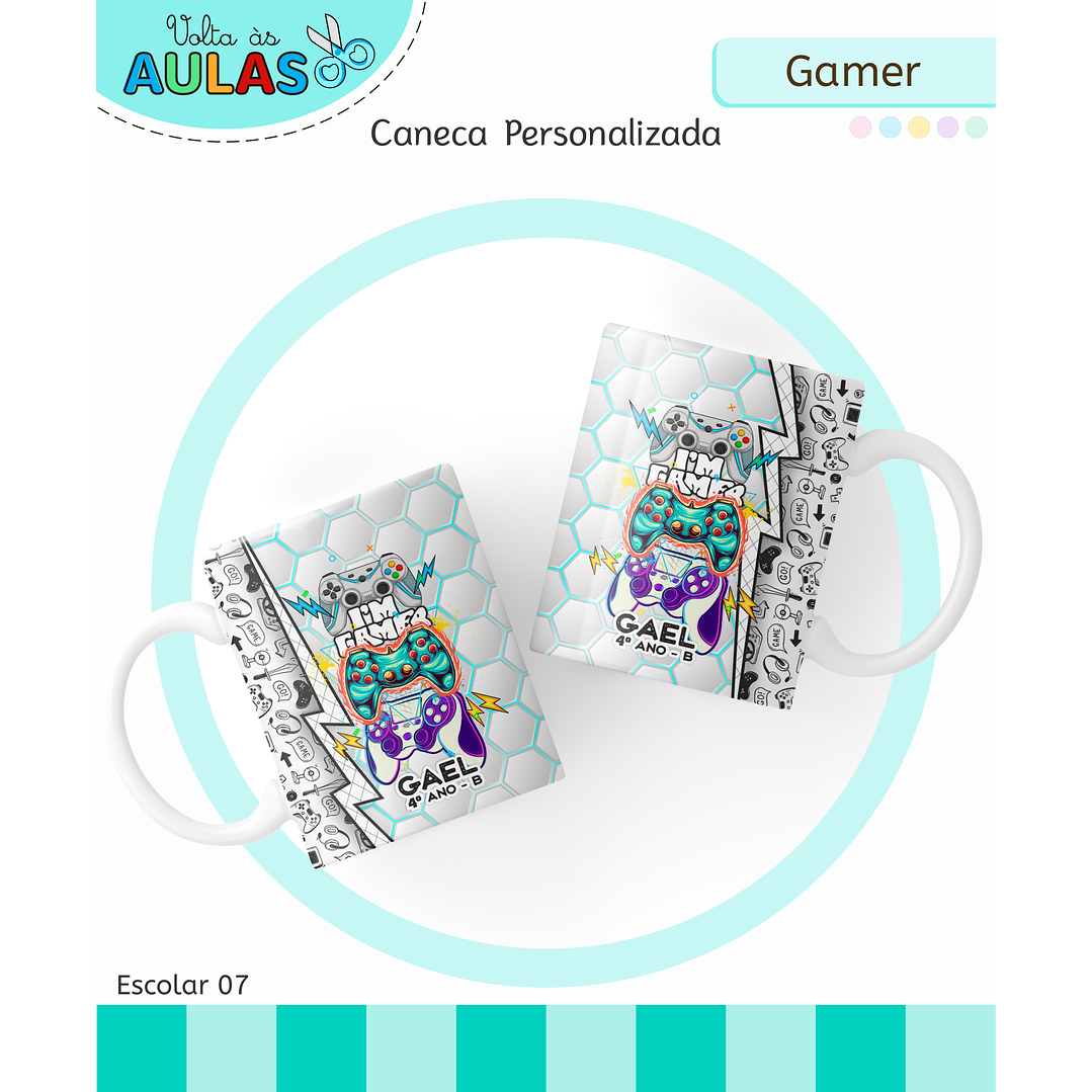 Kit Digital Encadernação e Etiquetas Gamer - Volta às Aulas 9